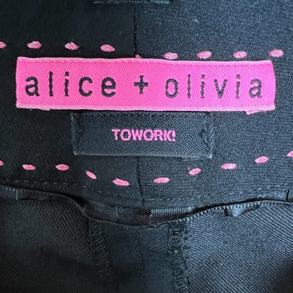 Alice Olivia Dress Pants Women 6 Black Trouser To Work Straight Leg Professional - Picture 10 of 14